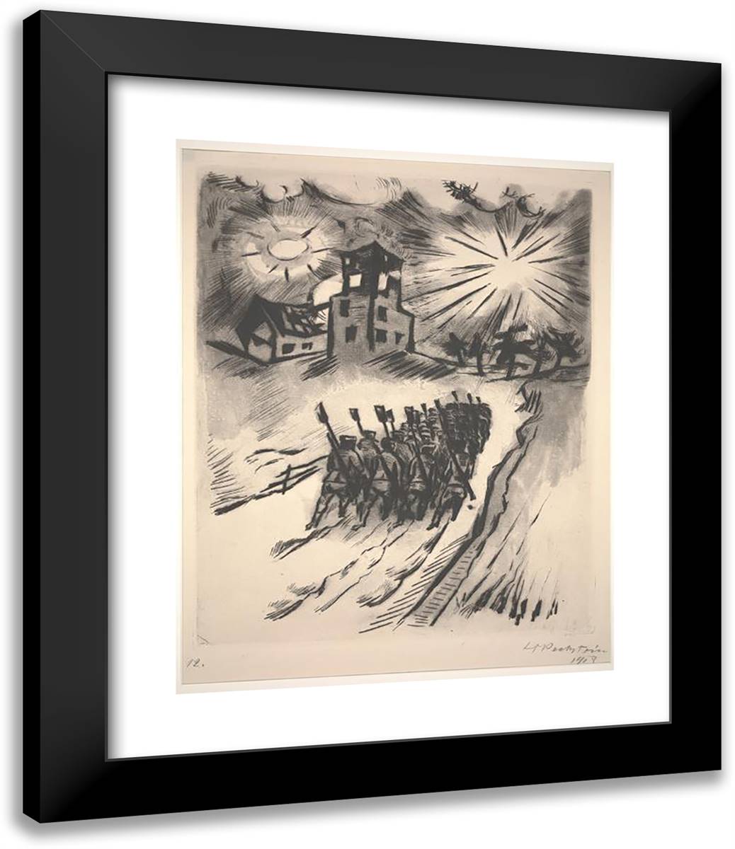 Somme 20x24 Black Modern Wood Framed Art Print Poster by Pechstein, Max