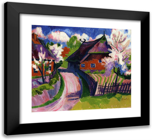 Springtime  22x20 Black Modern Wood Framed Art Print Poster by Pechstein, Max