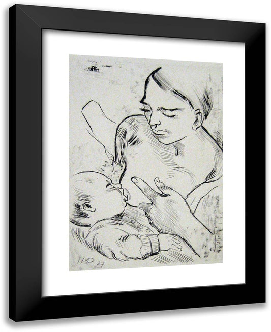 Stillende Mutter  19x24 Black Modern Wood Framed Art Print Poster by Pechstein, Max