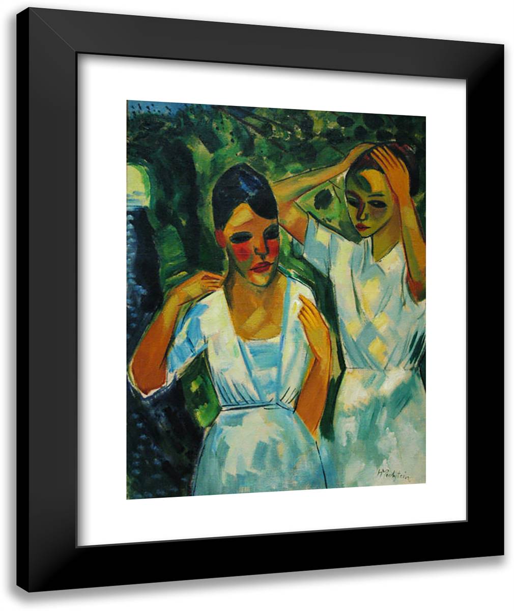 Sunlight 20x24 Black Modern Wood Framed Art Print Poster by Pechstein, Max