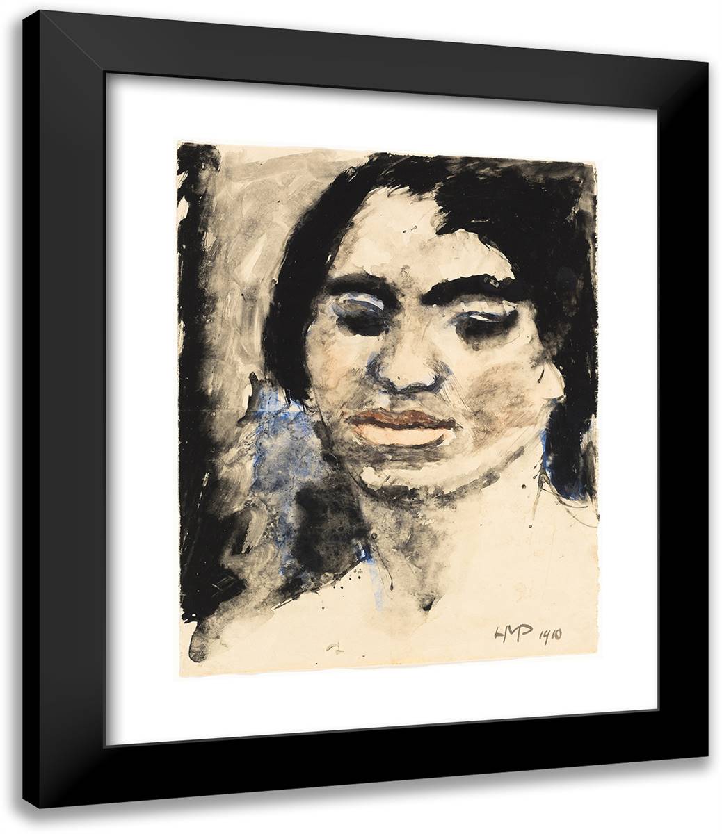 The Artist's Mother-In-Law 20x24 Black Modern Wood Framed Art Print Poster by Pechstein, Max