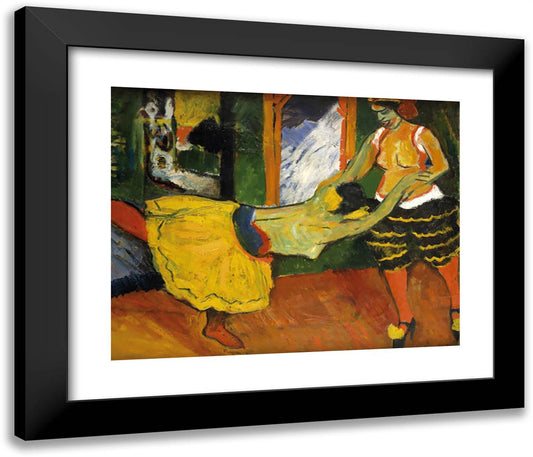 Two Dancers 23x20 Black Modern Wood Framed Art Print Poster by Pechstein, Max
