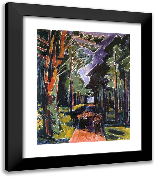 Waldweg  20x23 Black Modern Wood Framed Art Print Poster by Pechstein, Max