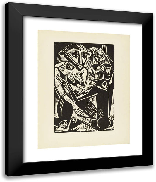 Woman Desired by Man  20x24 Black Modern Wood Framed Art Print Poster by Pechstein, Max