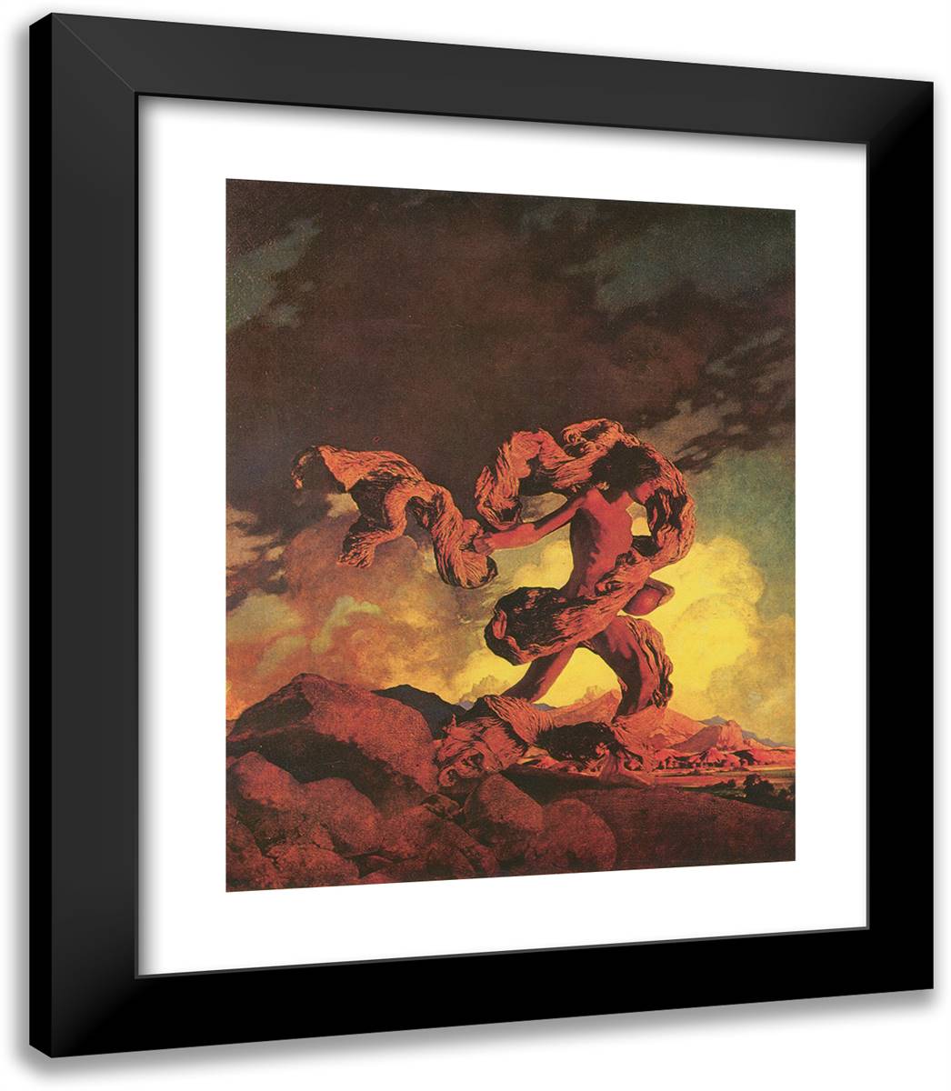 Cadmus Sowing the Dragon's Teeth 20x23 Black Modern Wood Framed Art Print Poster by Parrish, Maxfield