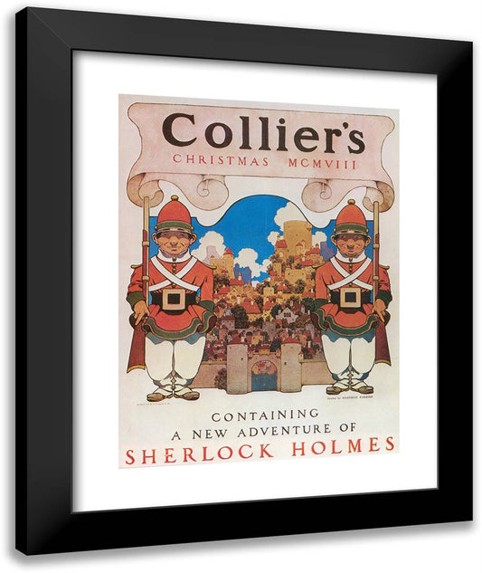 Collier's Christmas Cover, 1908 20x24 Black Modern Wood Framed Art Print Poster by Parrish, Maxfield