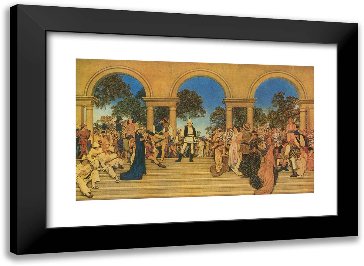 Florentine Fete 24x18 Black Modern Wood Framed Art Print Poster by Parrish, Maxfield