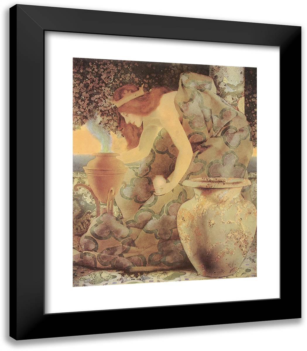 Gulnare of the Sea 20x23 Black Modern Wood Framed Art Print Poster by Parrish, Maxfield