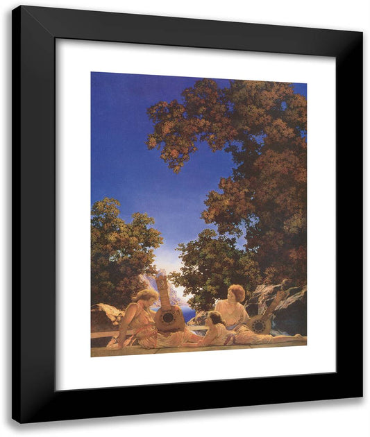 Interlude 20x24 Black Modern Wood Framed Art Print Poster by Parrish, Maxfield