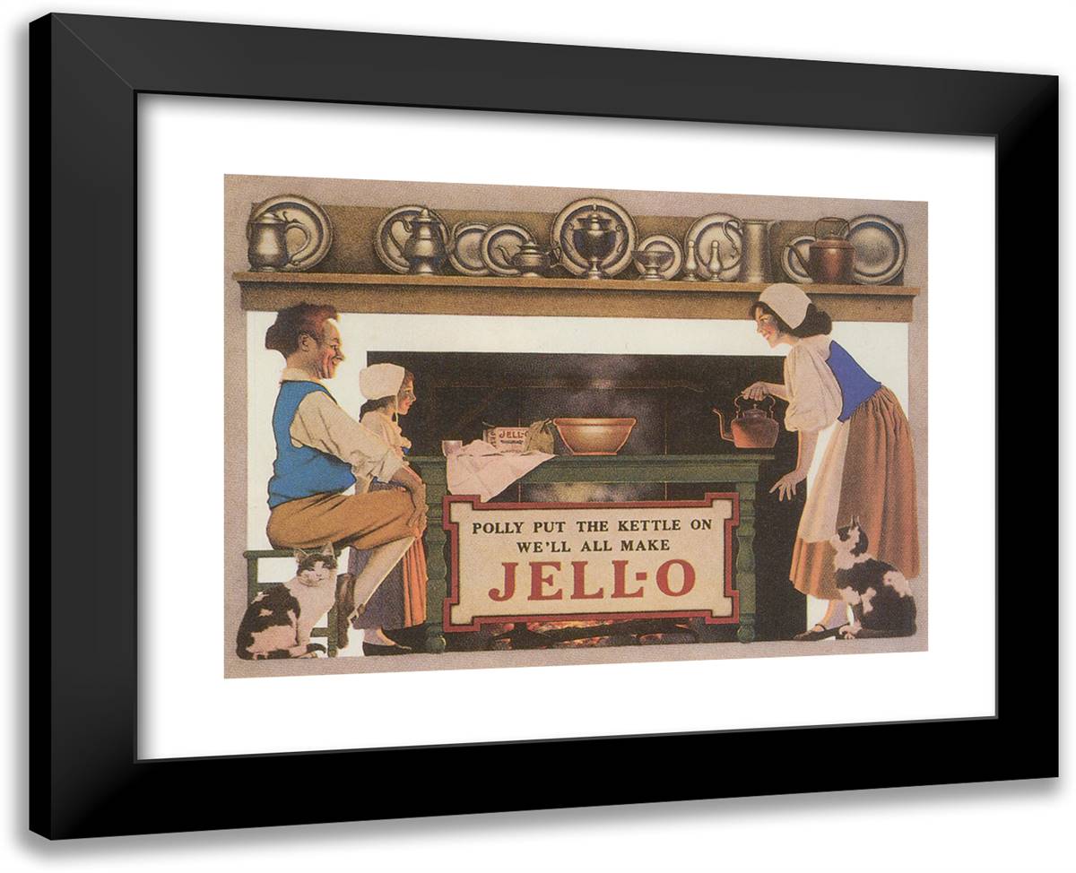 Jello - Polly Put the Kettle On 24x19 Black Modern Wood Framed Art Print Poster by Parrish, Maxfield