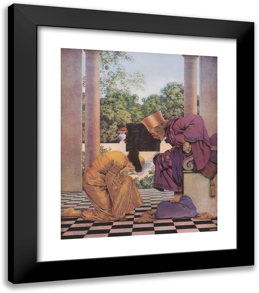 Lady Ursula 20x23 Black Modern Wood Framed Art Print Poster by Parrish, Maxfield