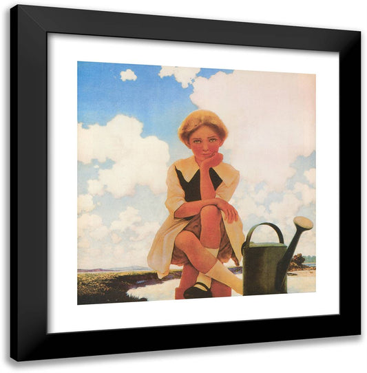 Mary Mary Quite Contrary 20x20 Black Modern Wood Framed Art Print Poster by Parrish, Maxfield