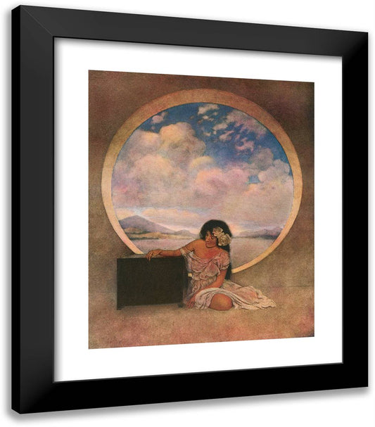 Pandora 20x23 Black Modern Wood Framed Art Print Poster by Parrish, Maxfield