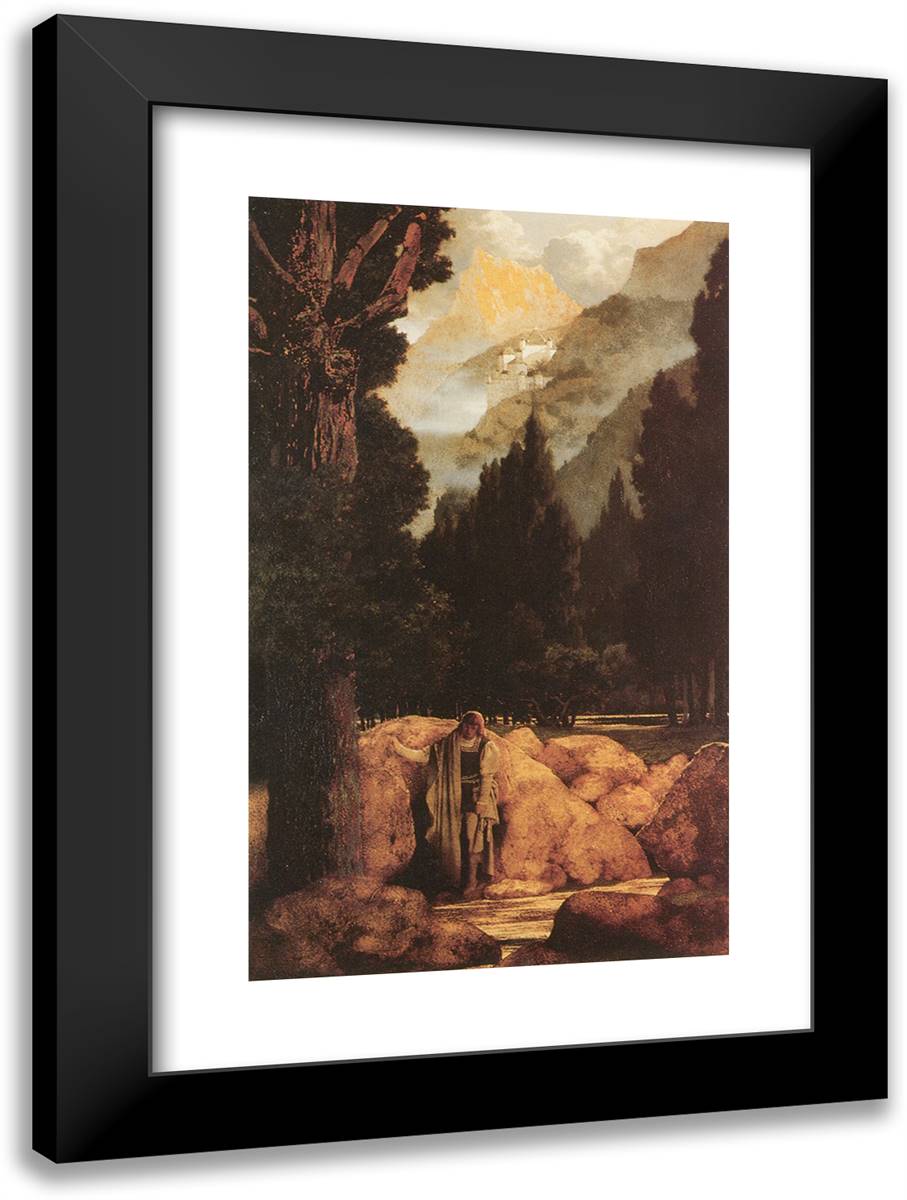 Poet's Dream 17x24 Black Modern Wood Framed Art Print Poster by Parrish, Maxfield