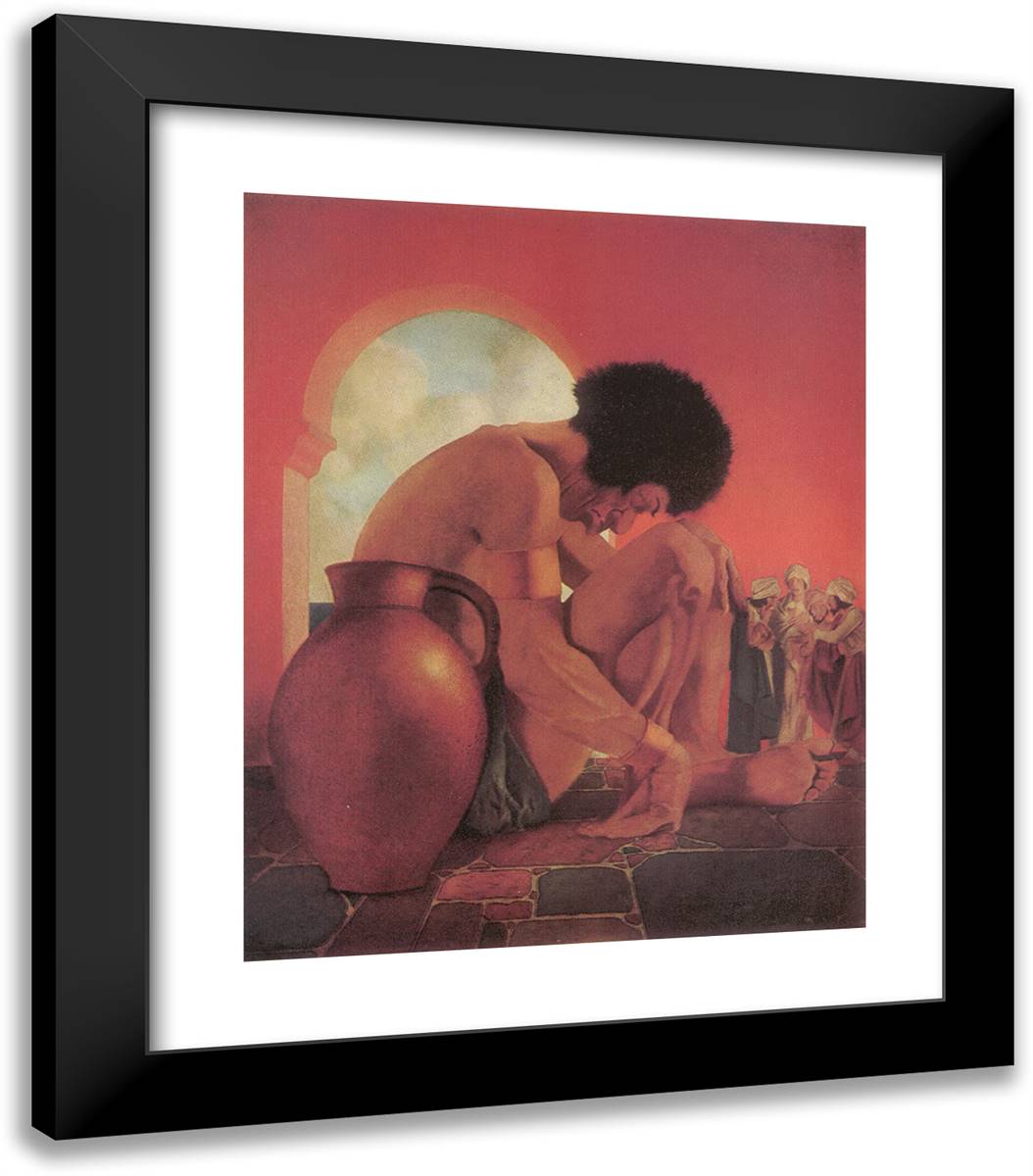 Sinbad Plots Against the Giant 20x23 Black Modern Wood Framed Art Print Poster by Parrish, Maxfield