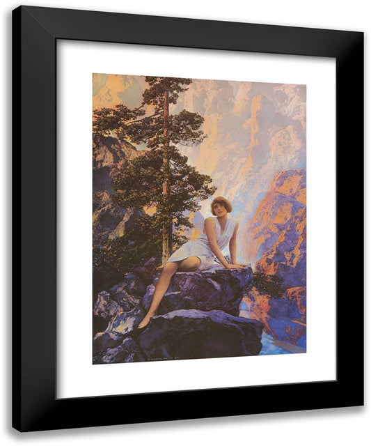 Solitude 19x24 Black Modern Wood Framed Art Print Poster by Parrish, Maxfield