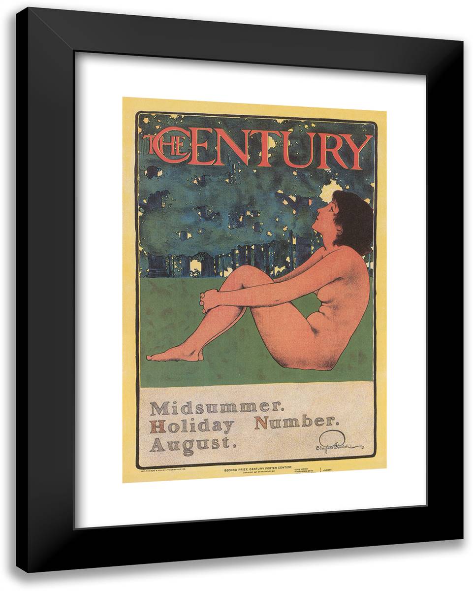 The Century Midsummer 19x24 Black Modern Wood Framed Art Print Poster by Parrish, Maxfield