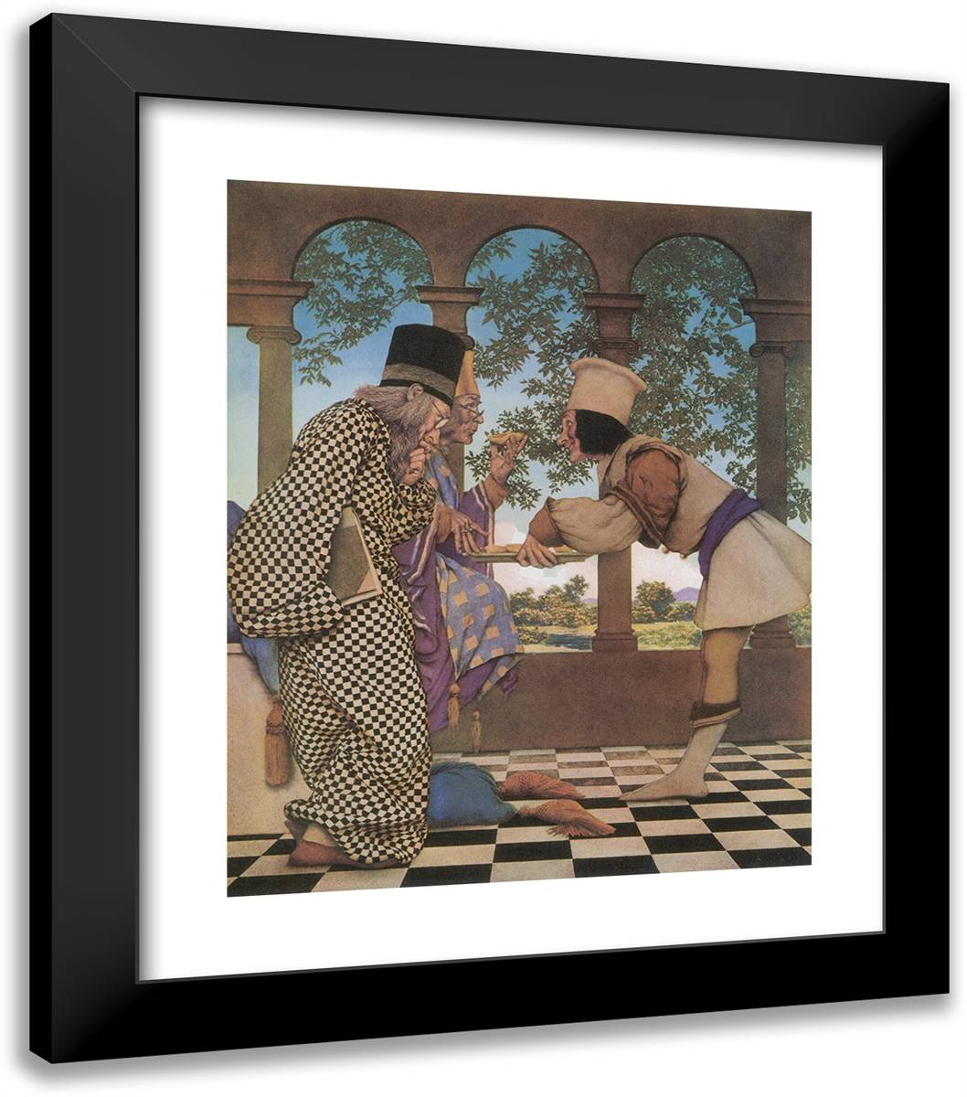 The Chancellor, the King, and Yellow Hose 20x23 Black Modern Wood Framed Art Print Poster by Parrish, Maxfield