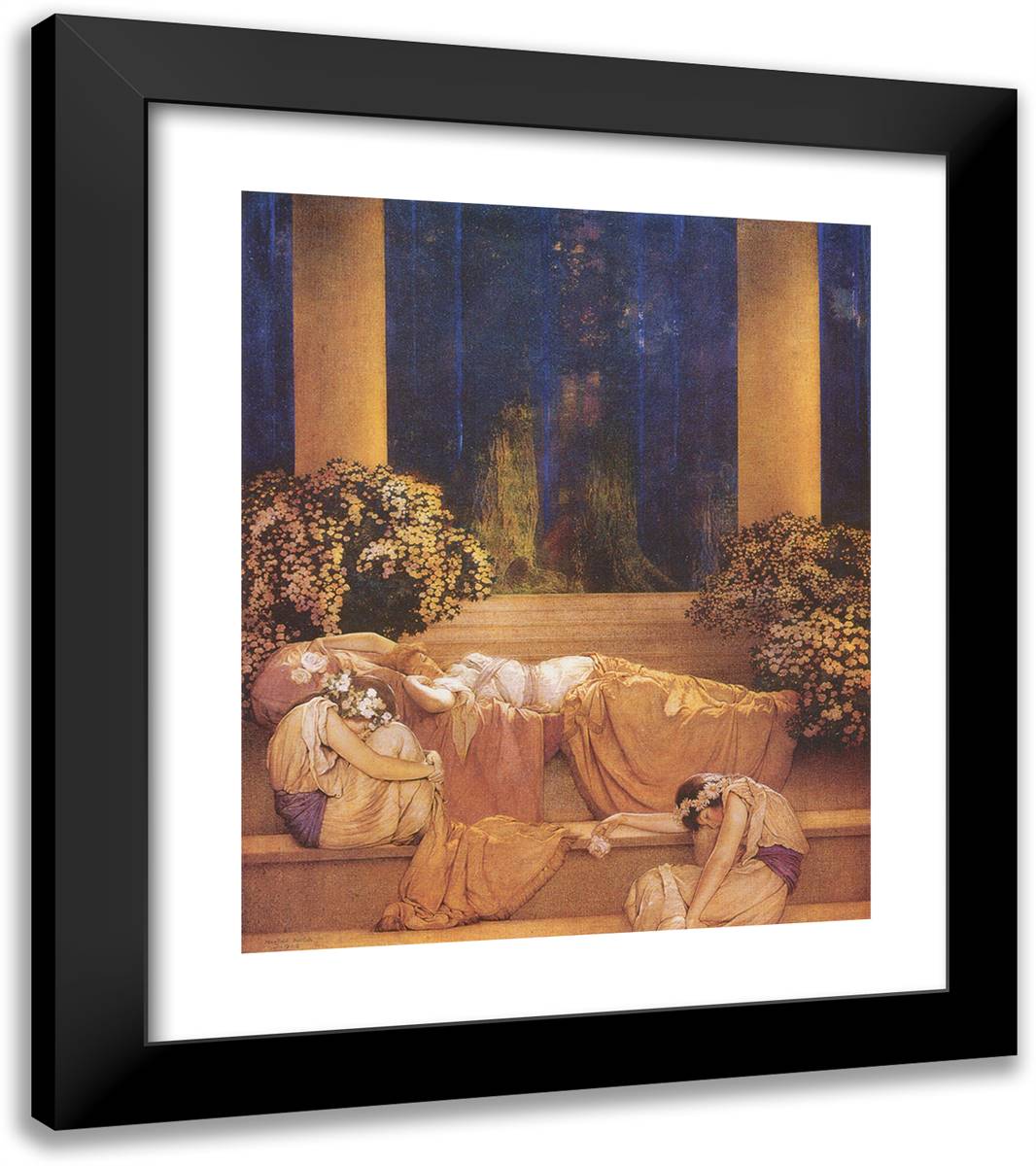 The Sleeping Beauty 20x23 Black Modern Wood Framed Art Print Poster by Parrish, Maxfield