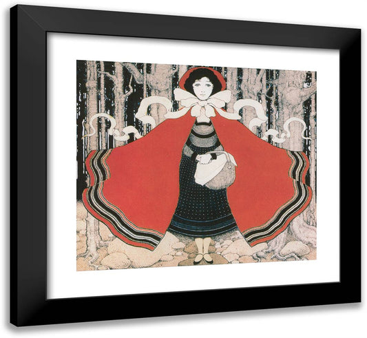 Very Little Red Riding Hood 22x20 Black Modern Wood Framed Art Print Poster by Parrish, Maxfield