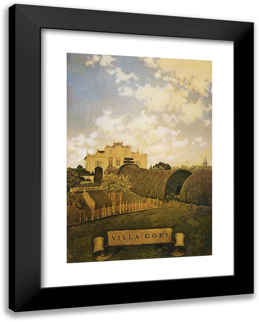 Villa Gori, Siena 19x24 Black Modern Wood Framed Art Print Poster by Parrish, Maxfield