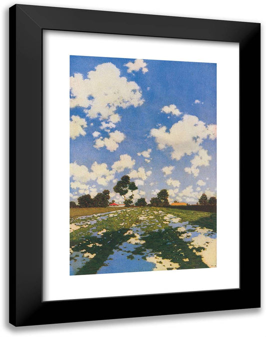 Water Let in on a Field of Alfalfa 18x24 Black Modern Wood Framed Art Print Poster by Parrish, Maxfield