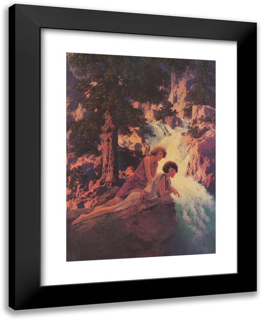 Waterfall 19x24 Black Modern Wood Framed Art Print Poster by Parrish, Maxfield