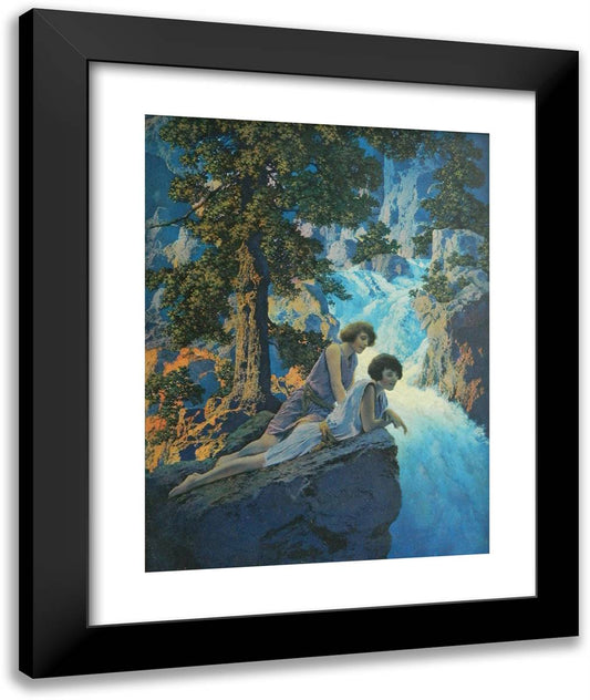 Waterfall2 20x24 Black Modern Wood Framed Art Print Poster by Parrish, Maxfield