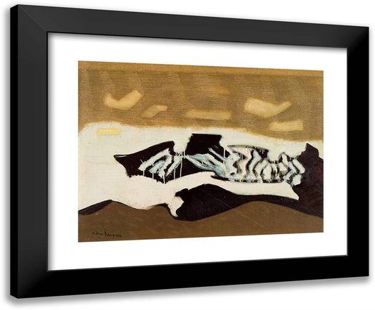 Breaking Sea 24x20 Black Modern Wood Framed Art Print Poster by Avery, Milton