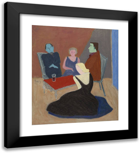 Conversation in Studio 20x22 Black Modern Wood Framed Art Print Poster by Avery, Milton