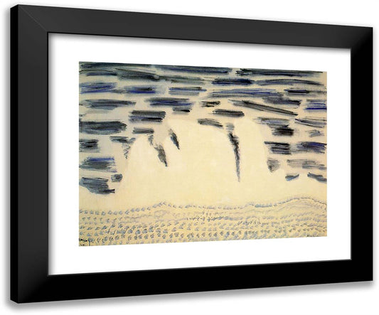 Onrushing Wave 24x20 Black Modern Wood Framed Art Print Poster by Avery, Milton