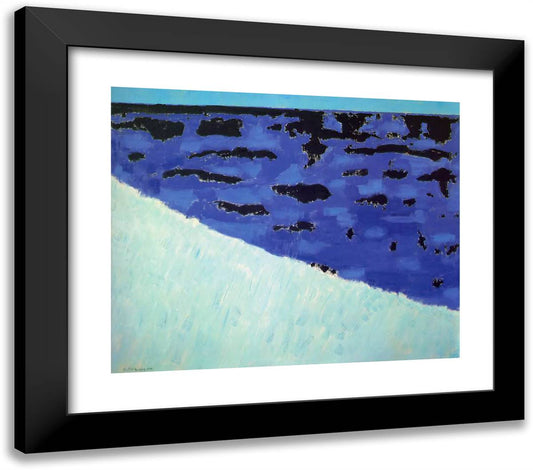 Sea Grasses and Blue Sea 23x20 Black Modern Wood Framed Art Print Poster by Avery, Milton