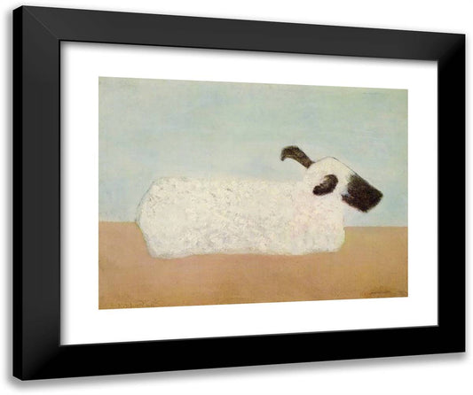 Sheep 24x20 Black Modern Wood Framed Art Print Poster by Avery, Milton