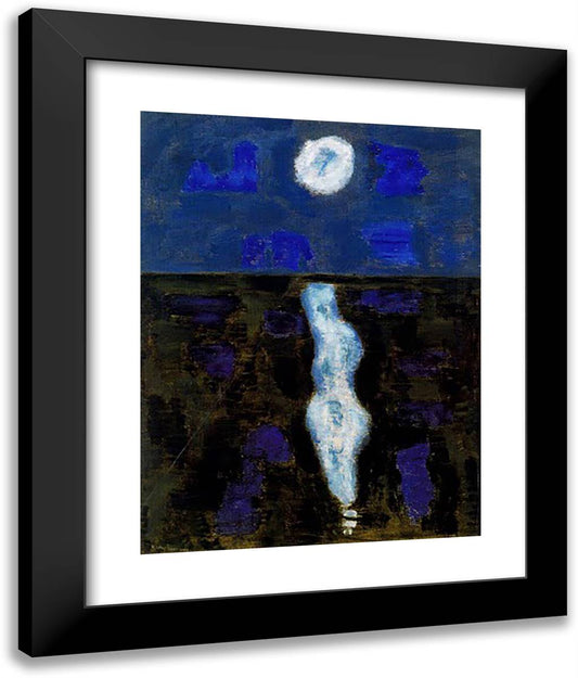 White Moon 20x24 Black Modern Wood Framed Art Print Poster by Avery, Milton