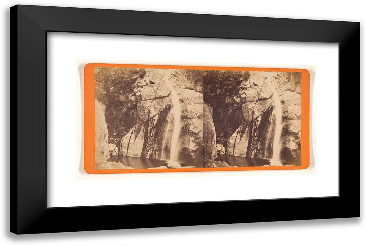 2D Fall of the Yosemite. Low Water. 700 Ft. 24x16 Black Modern Wood Framed Art Print Poster by Muybridge, Eadweard