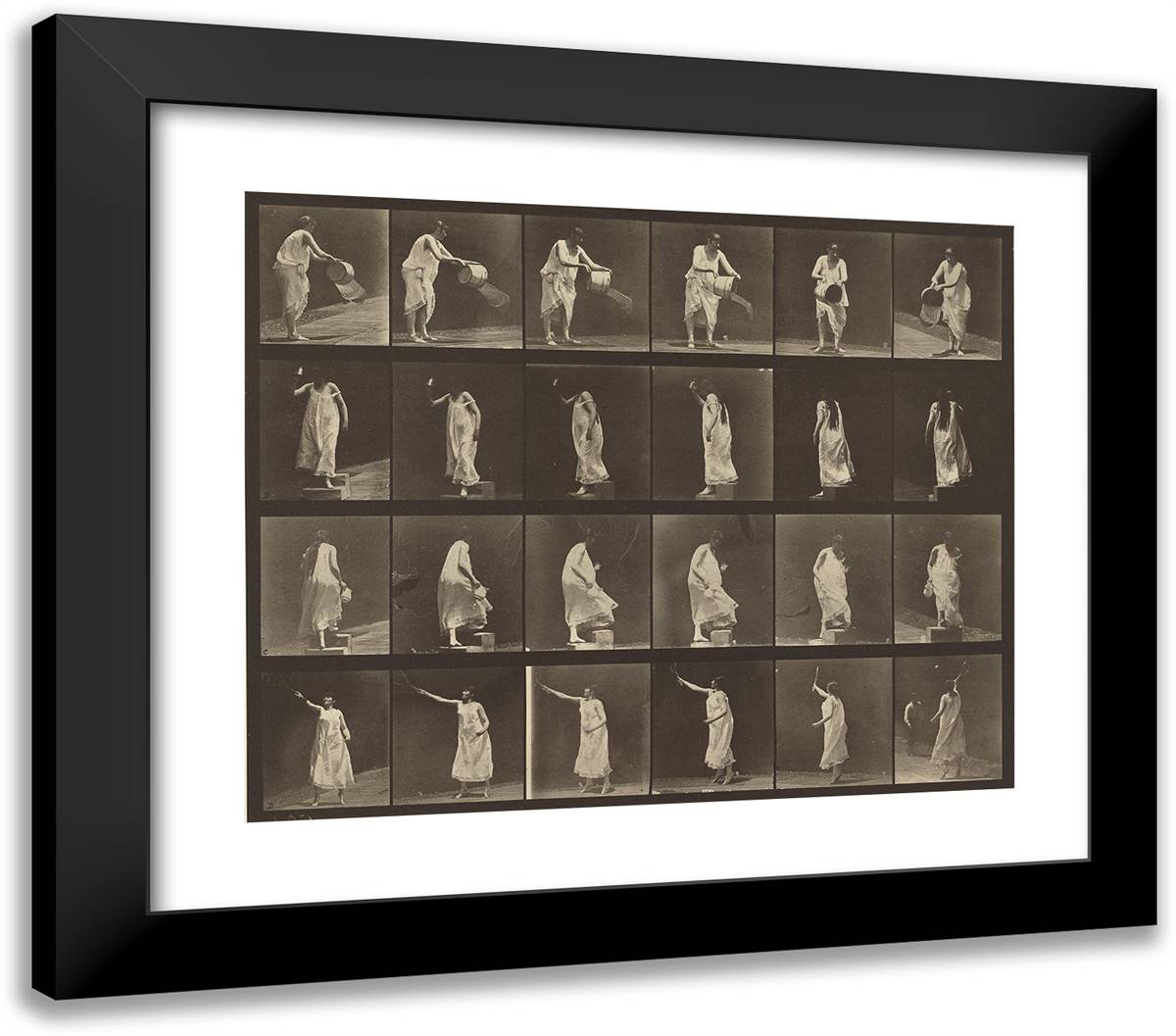 Animal Locomotion I 23x20 Black Modern Wood Framed Art Print Poster by Muybridge, Eadweard