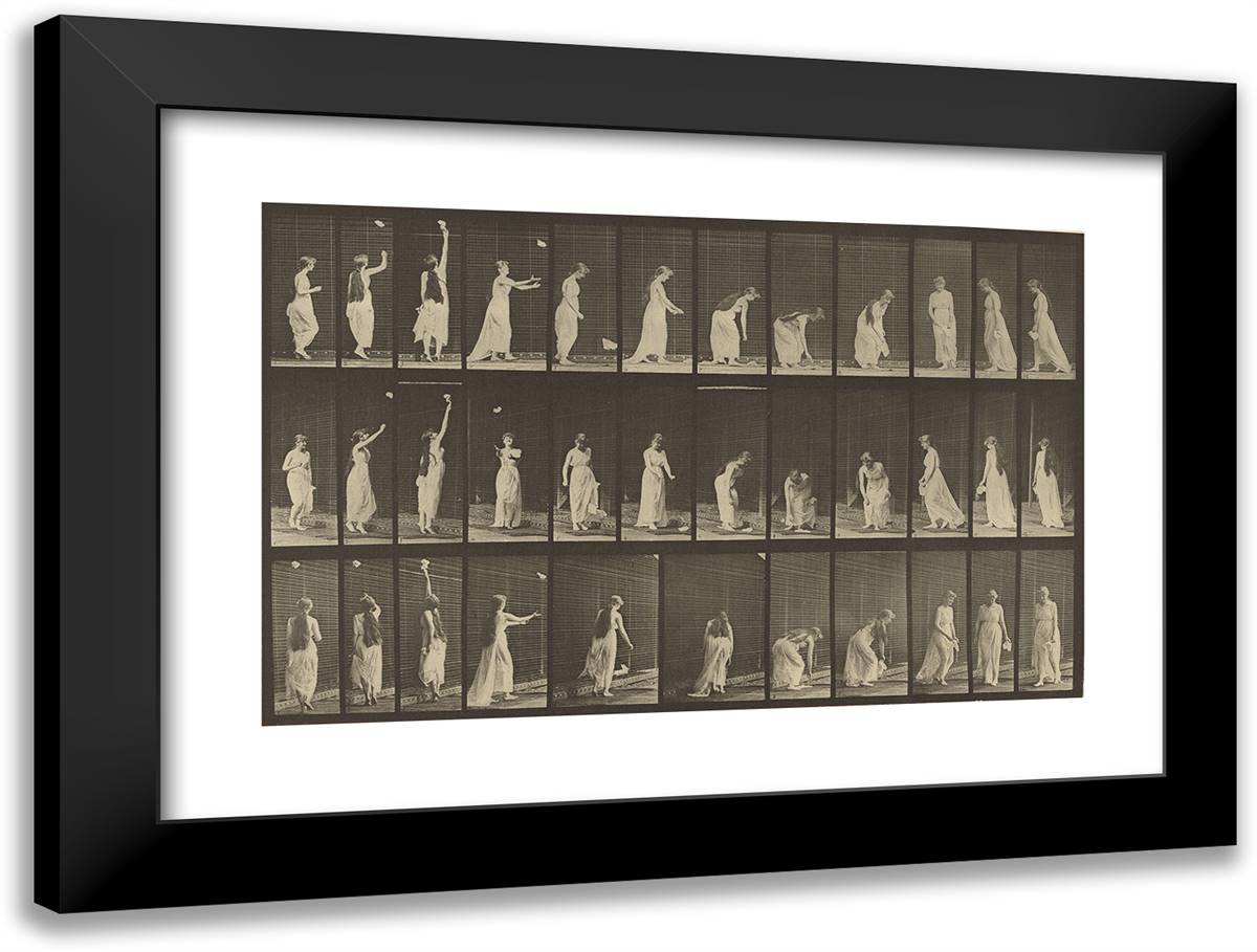 Animal Locomotion Lii 24x18 Black Modern Wood Framed Art Print Poster by Muybridge, Eadweard