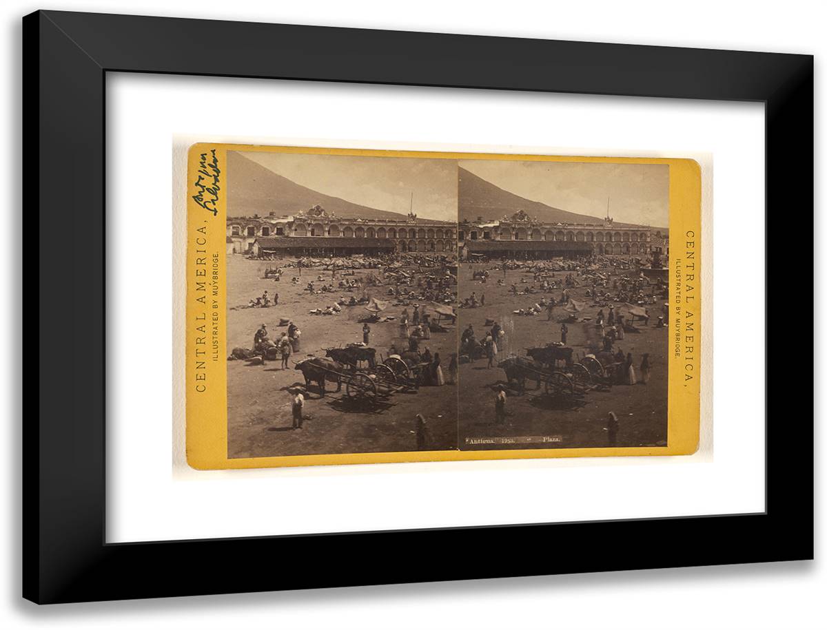 Antigua. Plaza. 24x18 Black Modern Wood Framed Art Print Poster by Muybridge, Eadweard