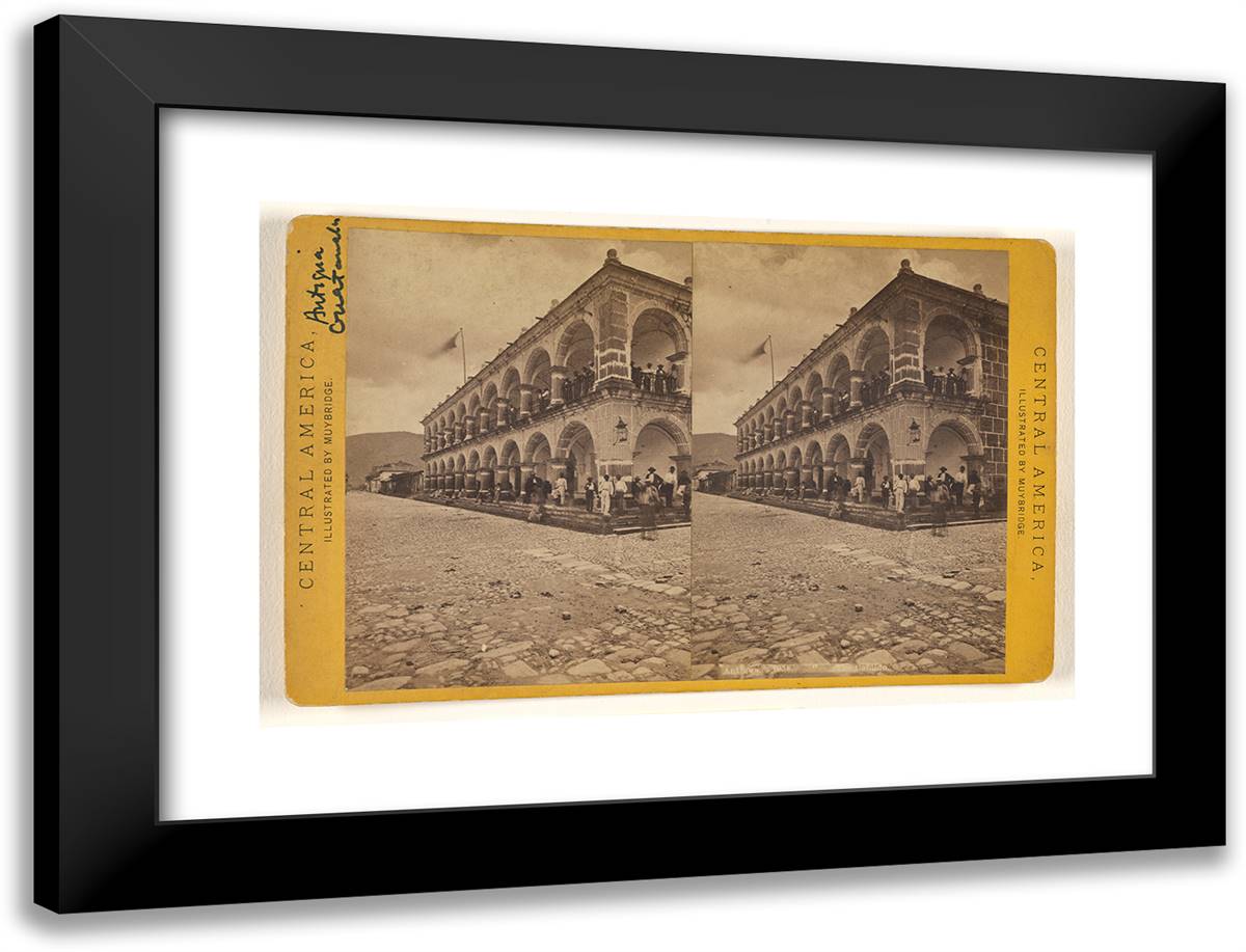 Antigua. the Cabildo. 24x18 Black Modern Wood Framed Art Print Poster by Muybridge, Eadweard