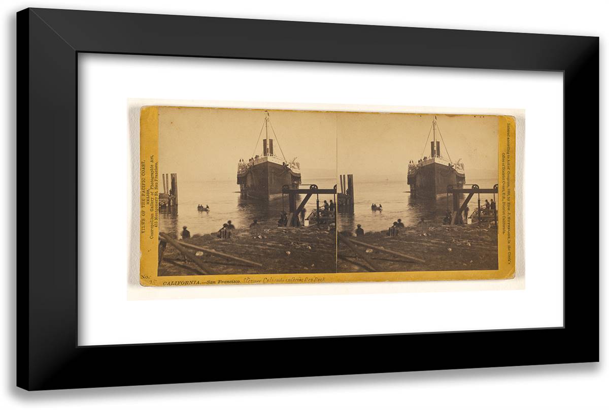California. - San Francisco. (Steamer Colorado Entering Dry 24x16 Black Modern Wood Framed Art Print Poster by Muybridge, Eadweard