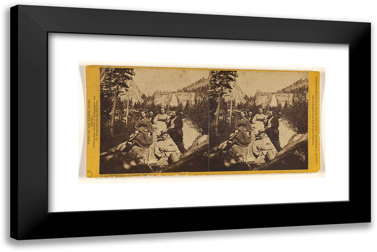 California. - Yosemite Valley. (An Exploring Party) 24x16 Black Modern Wood Framed Art Print Poster by Muybridge, Eadweard