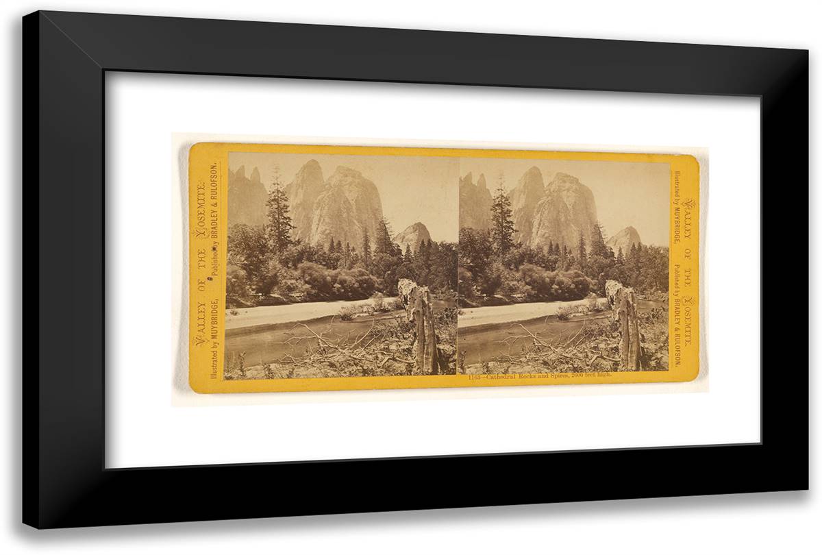 Cathedral Rocks and Spires, 2600 Feet High. 24x16 Black Modern Wood Framed Art Print Poster by Muybridge, Eadweard
