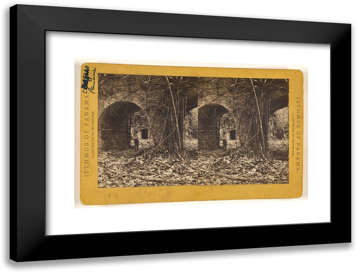 Chagres. Entrance to Fort. 24x18 Black Modern Wood Framed Art Print Poster by Muybridge, Eadweard