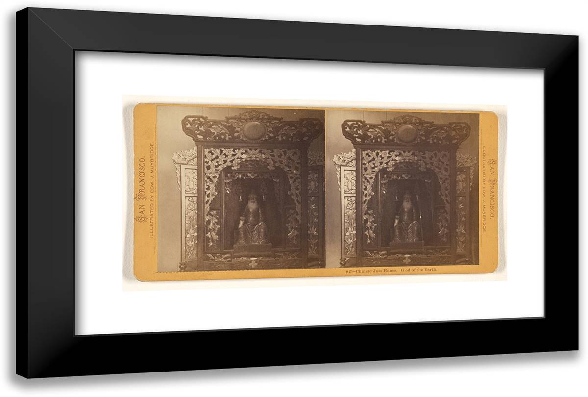 Chinese Joss House. God the Earth. 24x16 Black Modern Wood Framed Art Print Poster by Muybridge, Eadweard