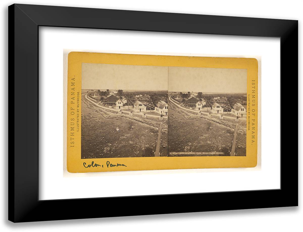 Colon (Aspinwall.) from Light House. 24x18 Black Modern Wood Framed Art Print Poster by Muybridge, Eadweard