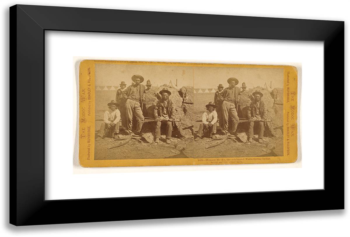 Donald Mc Ky, the Celebrated Warm Spring Indian Scout and Hi 24x16 Black Modern Wood Framed Art Print Poster by Muybridge, Eadweard