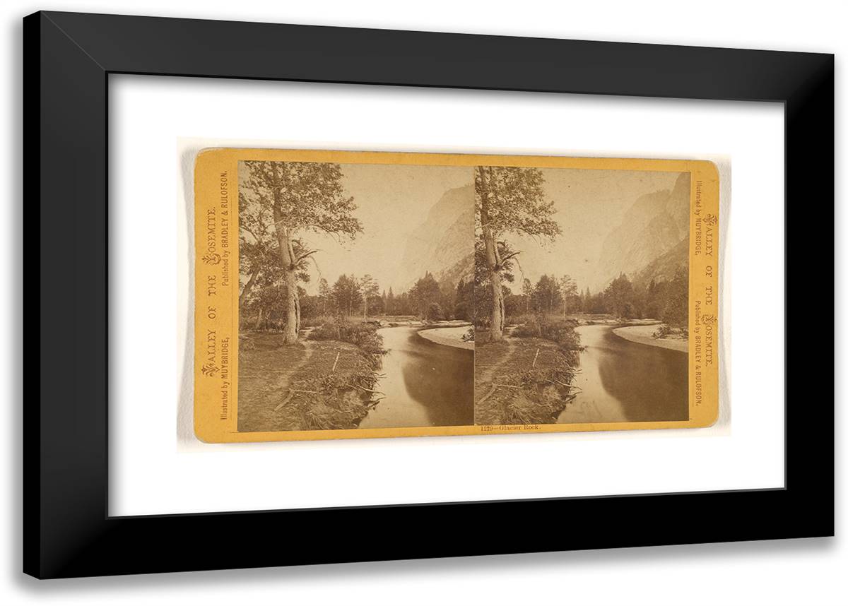 Glacier Rock. 24x17 Black Modern Wood Framed Art Print Poster by Muybridge, Eadweard