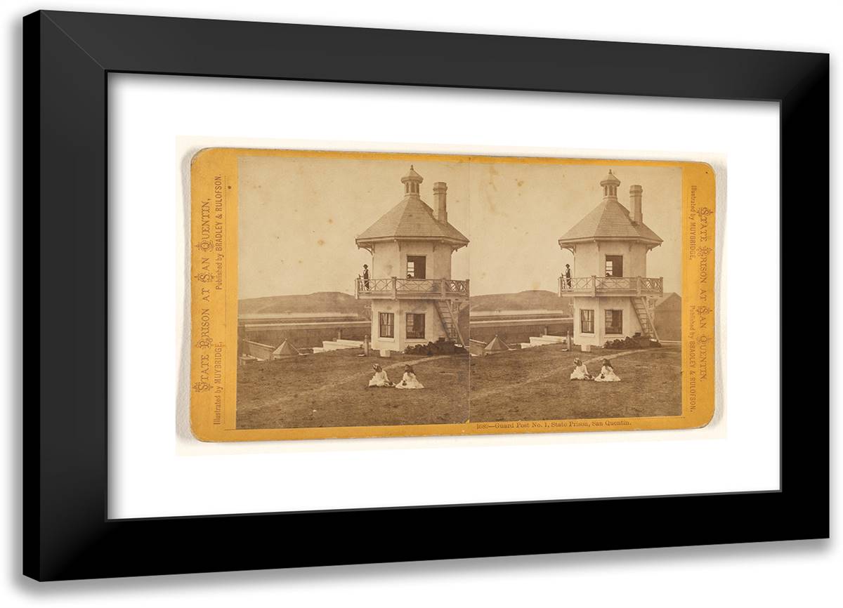 Guard Post No. 1, State Prison, San Quentin. 24x17 Black Modern Wood Framed Art Print Poster by Muybridge, Eadweard