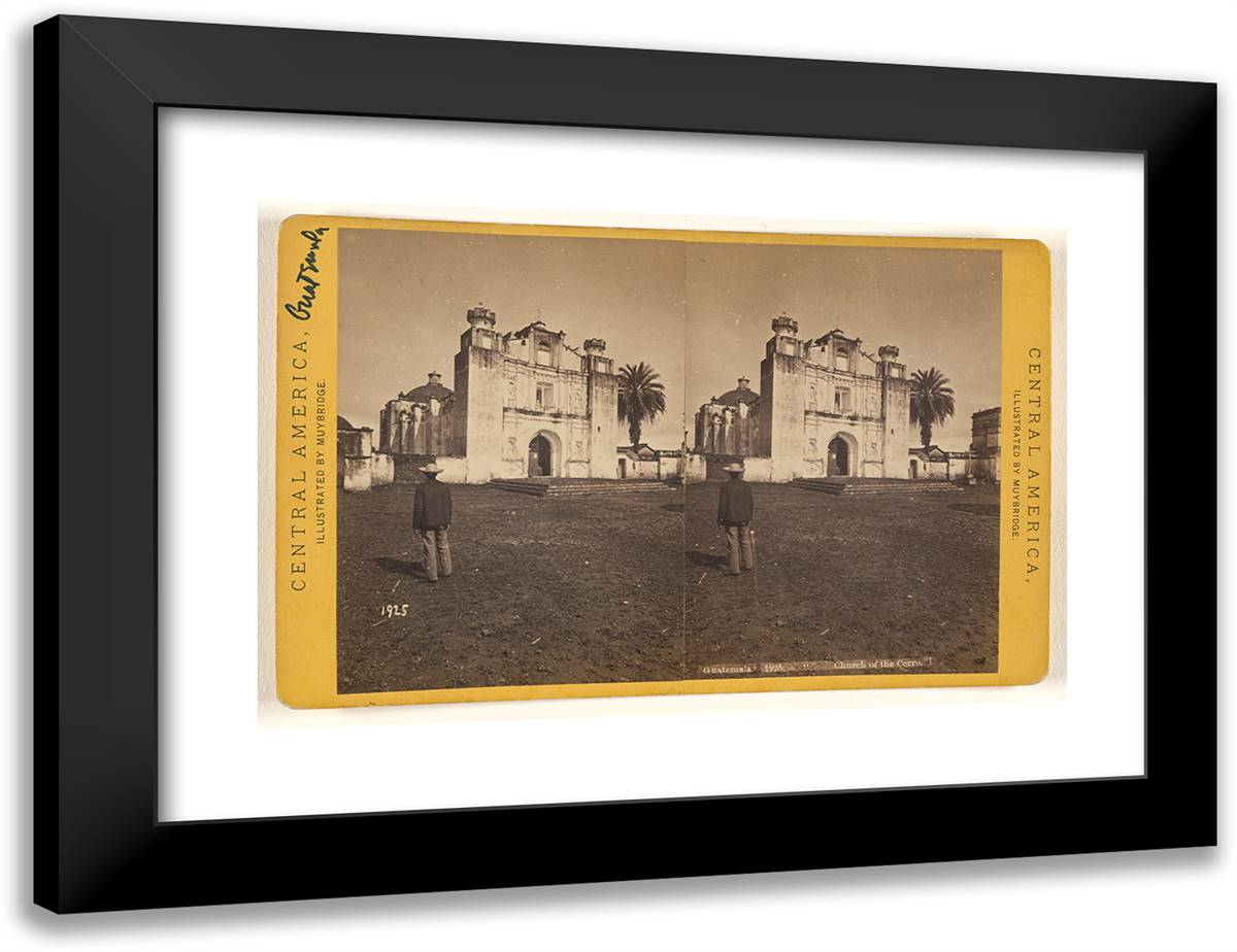 Guatemala, Church of the Cerro. 24x18 Black Modern Wood Framed Art Print Poster by Muybridge, Eadweard