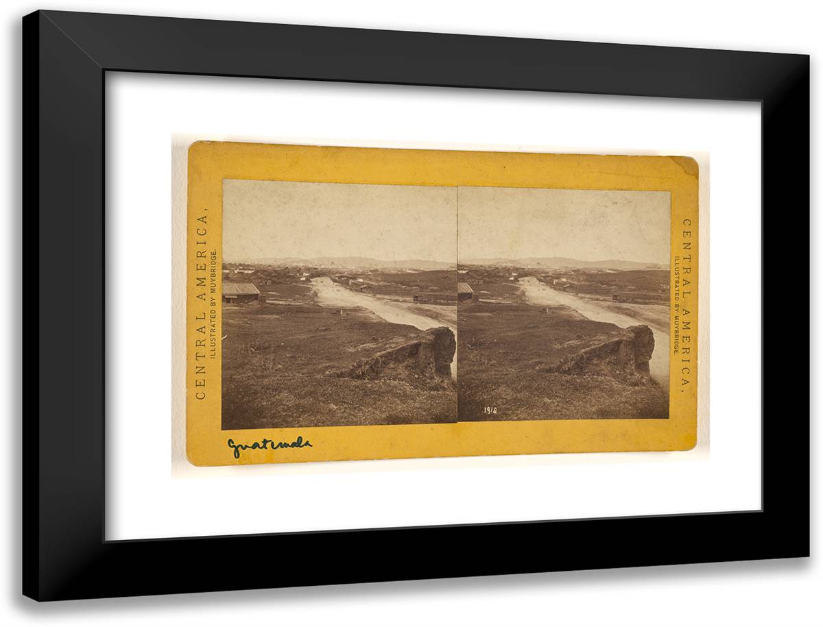 Guatemala, from the South. 24x18 Black Modern Wood Framed Art Print Poster by Muybridge, Eadweard